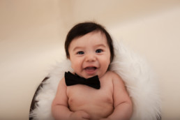 Toddler in studio photo shoot in Pasadena, California with valentine day themed props